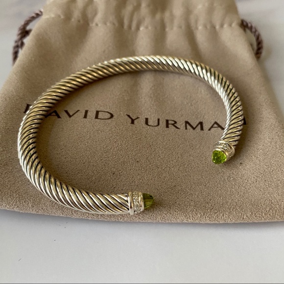 David Yurman 5mm Diamond & Peridot Bracelet - Picture 2 of 8